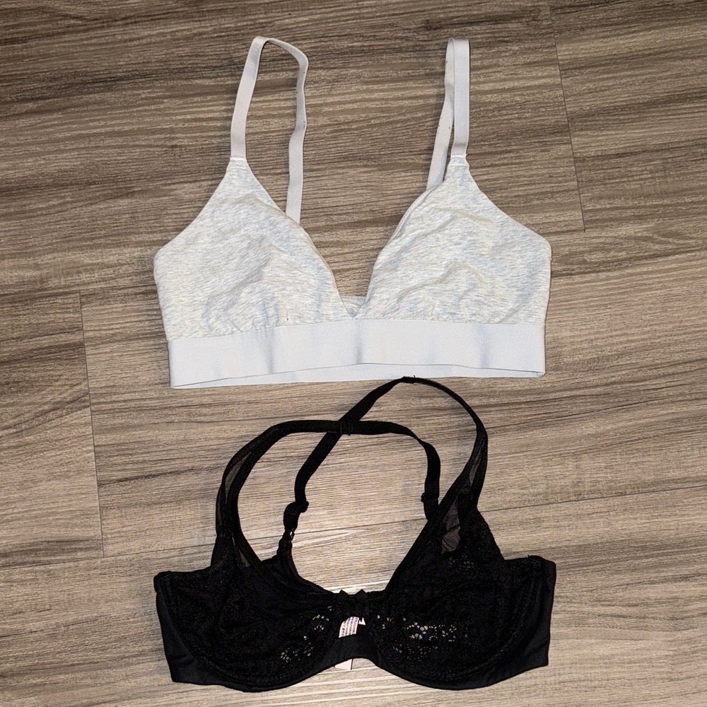 Women's VS bra Set - Black and Gray